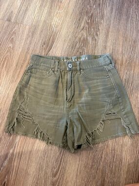 American Eagle Outfitters Olive Green Distressed Women’s Shorts